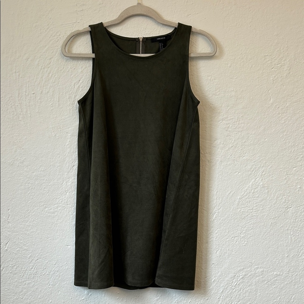 Forever 21 Olive Green Sleeveless Mini Shift Dress